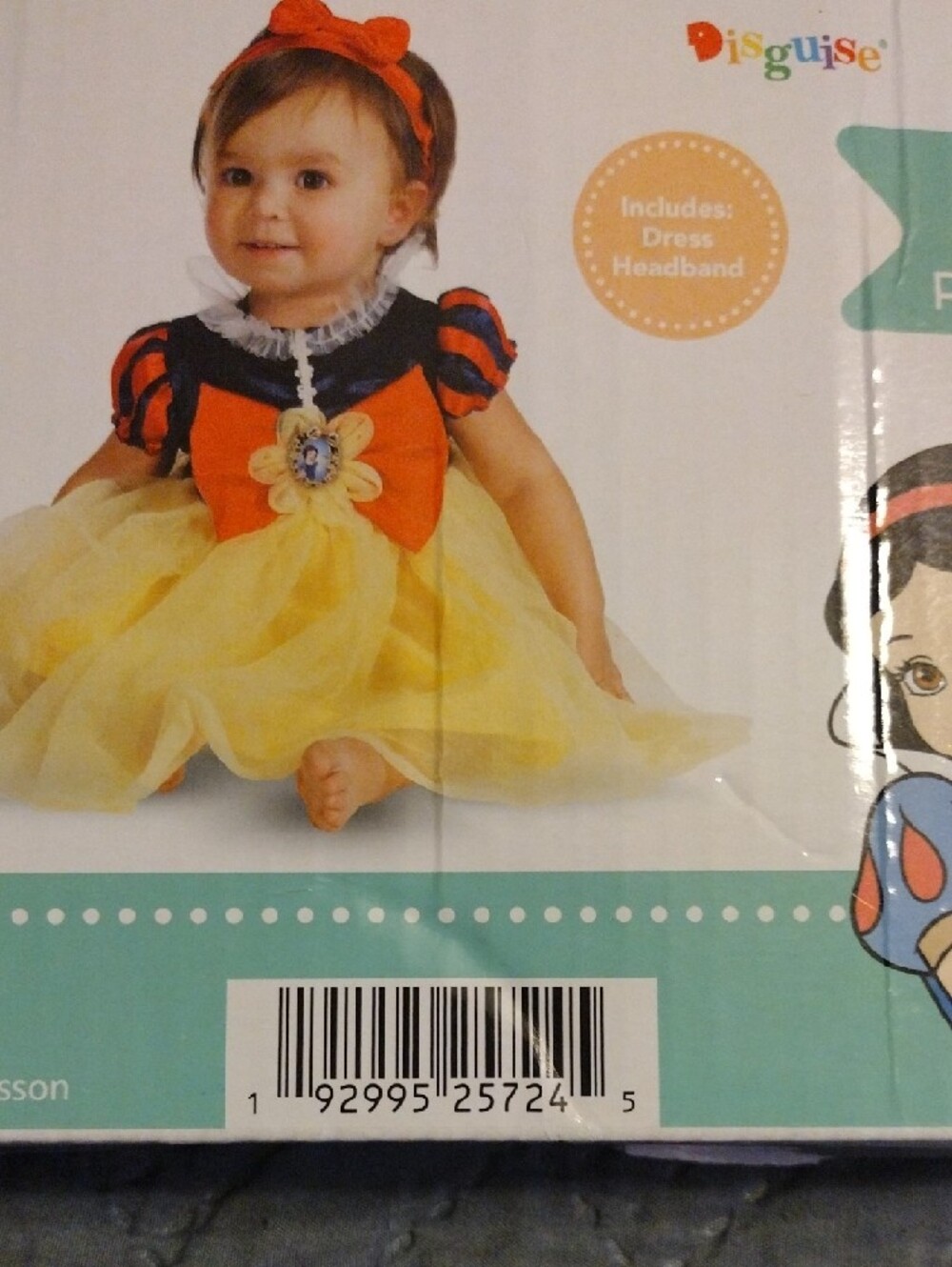 Disney Snow White Infant Dress & Headband - Yellow, Red, Navy - Picture 2 of 8
